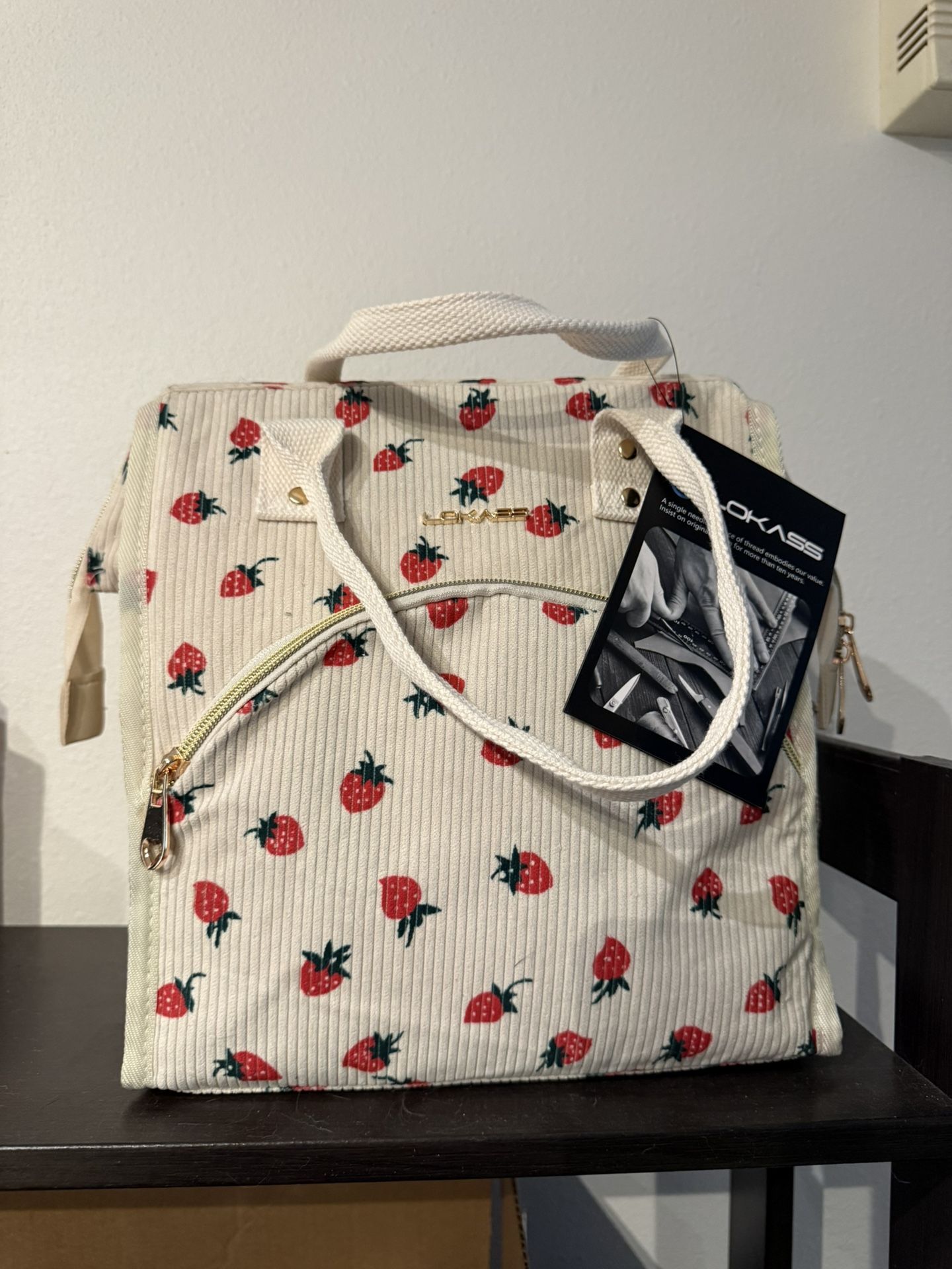 New Strawberry Print Lunch Tote