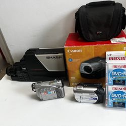 Vintage camcorders and accessories