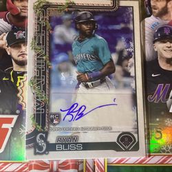 Topps Baseball Holiday 2025 Ryan Bliss Autograph Card Refractor 106/200