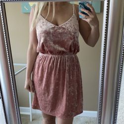 Luxe Pink Velvet Dress