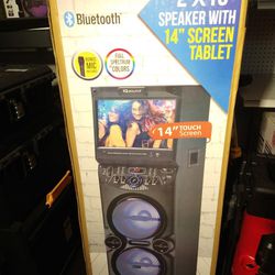 ♦️ Speaker With 14 Screen Tablet . Bluetooth ( 6 Speaker Available) $350 Each