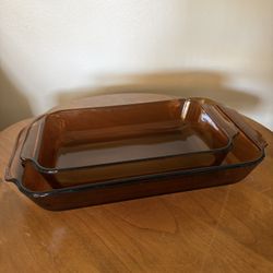 Vintage Anchor Hocking Glass Pans