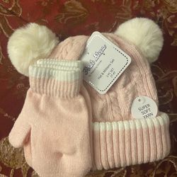Toddler 2T-4T Hat And Glove Set 