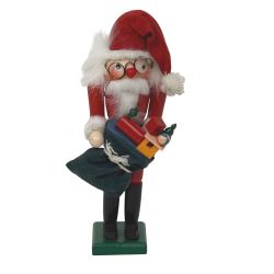Vintage Santa Claus Handcrafted Nutcracker with Toy Sack 10" Tall