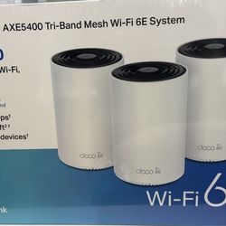OCCO | AXE5400 Tri-Band Mesh Wi-Fi 6E System AXE5400 Superior Mesh Wi-Fi, Everywhere Includes latest 6GHz Wi-Fi band Speeds up to 5.4 Gbpst Covers up 