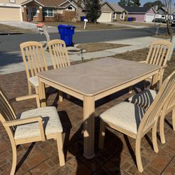 Gorgeous Wood Dinette Set Table With 6 Chairs