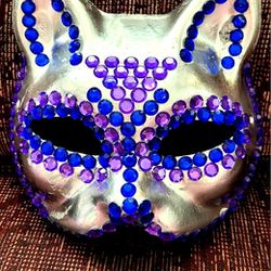 Set Of Three Embellished Cat Masks