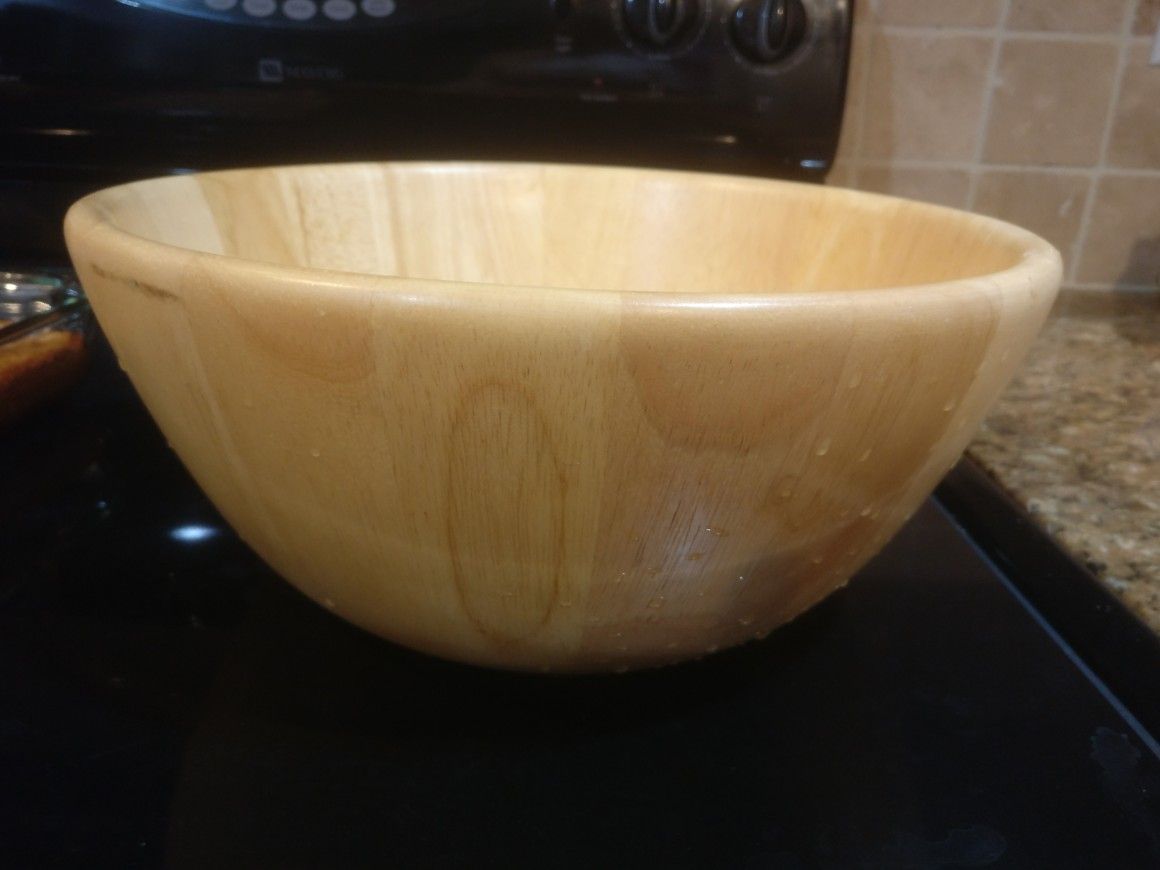 Large wooden fruit or salad bowl