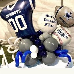 Dodgers Cowboys Birthday Balloons 