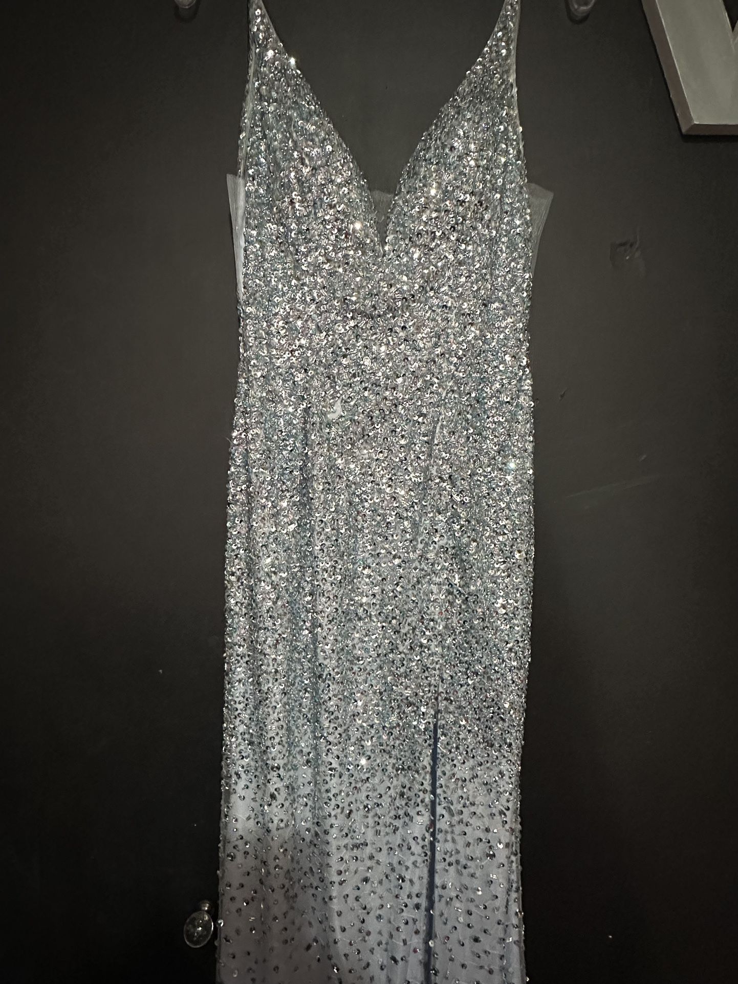 Silver/baby Blue Formal Dress
