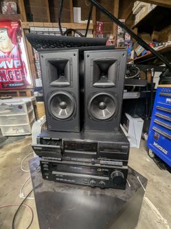 Kenwood Receiver / Tape Deck / Klipsch Bookend Speakers