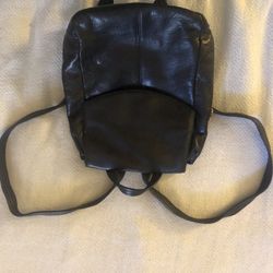 Black Leather Backpack 