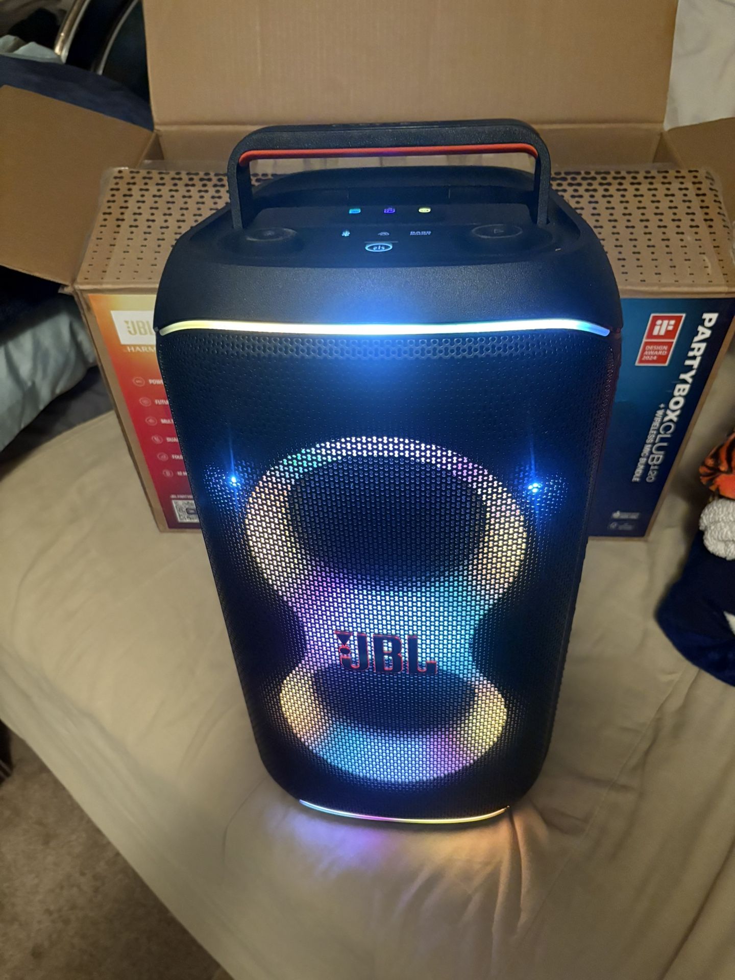 JBL PartyBox Club Live 120 – 160W Portable Bluetooth Party Speaker | Mic & Guitar Inputs | LED Light Show | IPX4 Splashproof