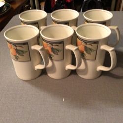 Mikasa Garden Harvest Plates And Cappuccino Mugs — Beautiful