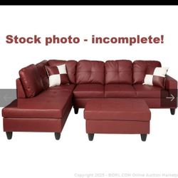 Beverly Fine Furniture Russes Sectional Sofa Piece Red