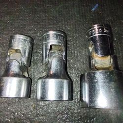 Snap-On 3/8 Drive Flex Sockets, Group of 3, 5/8, 11/16, 15/16: Model Numbers FS20, FS22, FS30 Six Point