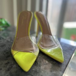 Miss Lola Neon Yellow Heels