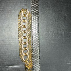 Gold Plated Bracelet & Silver Bracelet 