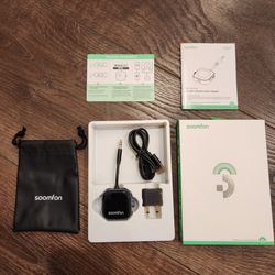 New SOOMFON BT34 Airplane Bluetooth 5.3 Transmitter Receiver, 2-in-1 Wireless Audio Adapter (Model BT34)