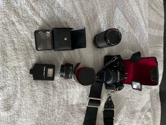 Pentax 35mm Film Camera Kit with Lenses and Flash