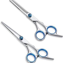 Barber Hairdressing Professional Scissors, 2-Piece Texturizing Shears for Salon & Home