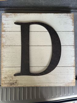Rustic Farmhouse Letter D Wood Sign
