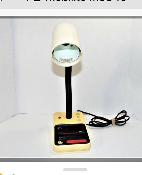 Vintage Mobilite M9845 gooseneck lamp with clock and alarm