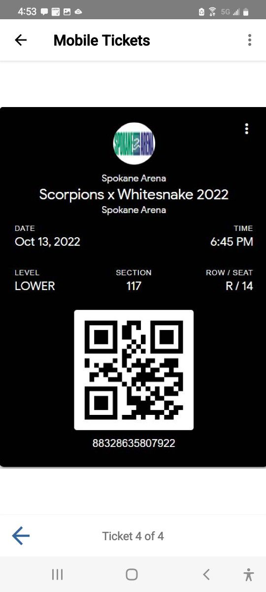 Scorpions Tickets. 