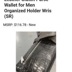 PIJUSHI Crocodile Leather Clutch Purse for Men