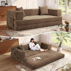 Sleeper Couch Bed for Livingroom,Convertible Modular Sofa with Armrest Pillow,Modular Foldable