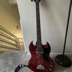 Epiphone SG EB-0 short-scale bass guitar with Epiphone Studio Bass 105 amplifier W Strap