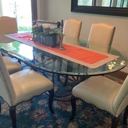 Beveled Glass Dining Room Table 
