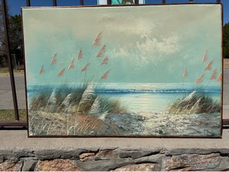 Beautiful oil painting beach scene