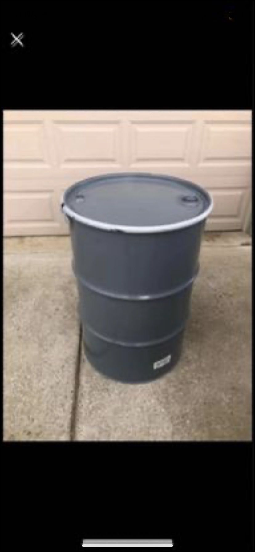 55 Gallon Steel Barrel With Removable Lid 