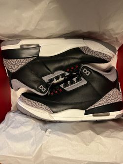 Size 9.5 Jordan 3 Black Cement Reimagined Used Replacement Laces