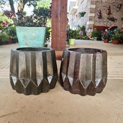 Small Black Clay Pots . (Planters) Plants, Pottery, Talavera $55 cada una.