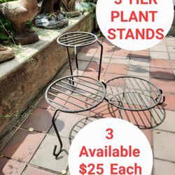 Heavy Duty 3 Tier Iron Plant Stands $25 Each (3 Available)