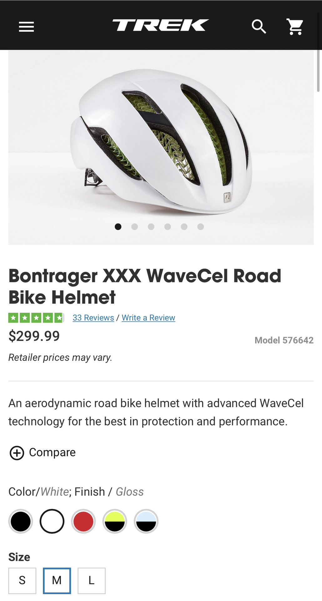 Bontrager XXX WaveCel Road Bike Helmet Sz M