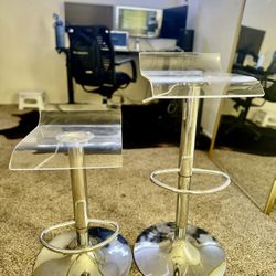 Adjustable Clear Acrylic Bar Stools 