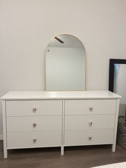 White 6-Drawer Double Dresser