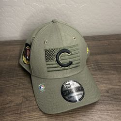New Era Chicago Cubs 39THIRTY Olive Camo Military Hat (S/M)