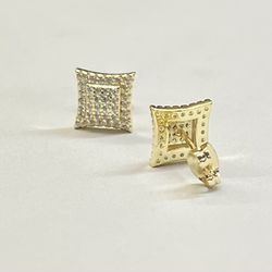 Micro Pave Simulated Diamond Stones 14 Gold Filled Hypoallergenic Stud Earrings 
