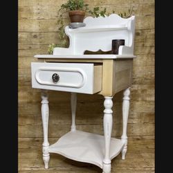 Beautiful Wooden Stanley Furnitures Shabby Chic Repainted Distressed Cabinet Nightstand