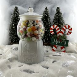 Gum Ball Machine Glass- Filled With Freeze Dried Skittles 