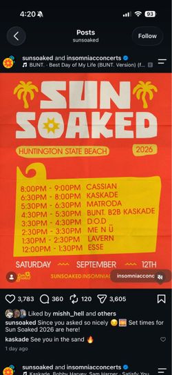 Sunsoaked vip ticket