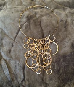 Vintage Circle Bib/Choker Necklace with a cascade of Circles!