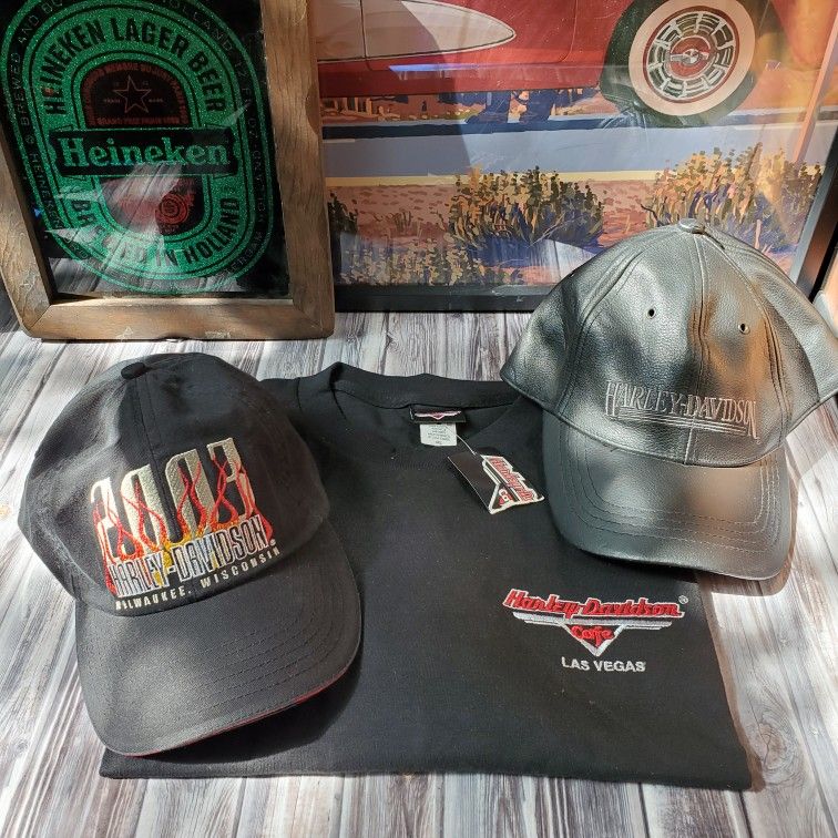 New Harley Davidson Leather Hat Large Men's Size 3XL Shirt Snapback Cap