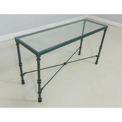 Console table With Iron Base And Glass Top