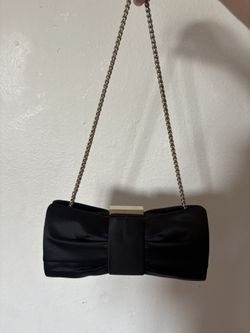 Sondra Roberts Black Bow Clutch Shoulder Bag