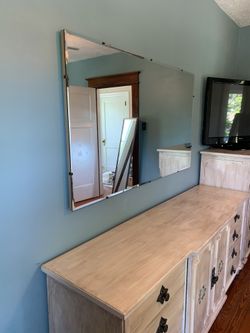 Mid-century chest and dresser with large mirror